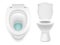 White toilet icon set vector realistic illustration