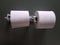 White toilet paper rolls in bathroom or restroom stall