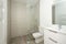 white toilet with wood look tile floors wall mounted radiator mirror