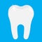 White tooth blue background, great design for any purposes. 3d render illustration