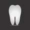 White tooth on dark background. Vector illustration.