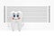 White Tooth Person Character Mascot  in front of Police Lineup or Mugshot Background. 3d Rendering