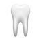 White tooth on white background, stomatology icon