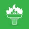 White torch icon with flame