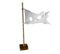 White torn flag. The symbol of peace after the war. 3d render