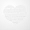 White torn paper stripes with ragged uneven ragged edges in shape broken heart vector on white background. Could be used for
