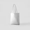 White totebag mockup 3d rendering, textured ecobag with handles, isolated on background