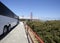 White Tour Charter Bus at Golden Gate Bridge