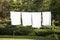 White towels drying on washing line