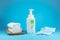 White towels, soap, hand sanitiser and surgical masks