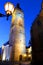 White tower at night, Hradec Kralove city, Czech Republic