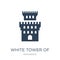 white tower of thessaloniki icon in trendy design style. white tower of thessaloniki icon isolated on white background. white