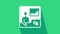 White Trading courses icon isolated on green background. Distance learning finance management, buying and selling assets