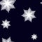 White translucent stars seamless pattern