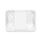 White transparent empty disposable plastic food tray container vector mockup