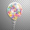 White transparent helium Balloon with balloons inside . Frosted party balloons for event design. Party decorations for bi