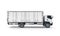 White transport cargo truck or container auto car trailer