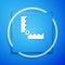 White Trap hunting icon isolated on blue background. Blue square button. Vector