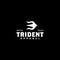 White trident logo design template