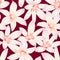 White tropical hibiscus floral design seamless pattern