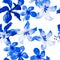 White Tropical Plant. Navy Seamless Nature. Gray Pattern Plant. Blue Flower Exotic. Azure Spring Foliage.