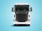White truck with black inserts with carrying capacity of up to five tons front view 3d render on blue background with shadow