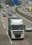 White truck on motorway