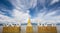 White Twin Naga and Golden pagoda at Kwan Phayao(Phayao lake),Th