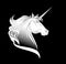 White unicorn horse head profile vector