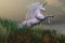 White Unicorn on Mountain