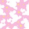 White unicorn pattern on pink