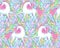 White unicorns pattern