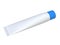 White unlabled plastic tube with blue cap
