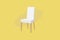 White Upholstered Wooden Chair. Vector Illustration, Isolated