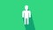 White User of man in business suit icon isolated on green background. Business avatar symbol user profile icon. Male