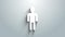 White User of man in business suit icon isolated on grey background. Business avatar symbol user profile icon. Male user