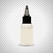 White vape bottle with liquid. Electronic cigarette accessorize, blank 3d object mockup