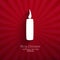 White Vector Candle with Long Shadow and Red Backdrop