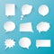 White vector communication speech bubble clouds wi