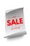 White vertical sale paper, tapes, ribbons. Advertising flat set. Discount and coupon promotion. Special offer and