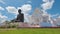 White Vihara hall boat style in Wat Hin Thaen Lamphachi temple (Temple public)