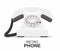 White vintage telephone isolated on white
