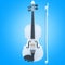 White Violin blue background musical instrument