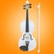 White Violin orange background musical instrument