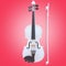 White Violin pink background musical instrument