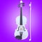 White Violin purple background musical instrument