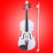 White Violin red background musical instrument