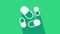 White Vitamin complex of pill capsule icon isolated on green background. Healthy lifestyle. 4K Video motion graphic