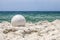 White Volleyball on the Beach