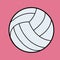 White Volleyball vector.Volleyball icon on pink